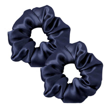 Haarringe Seide Pferdeschwanzhalter Haarband Navy Blau 2er Pack