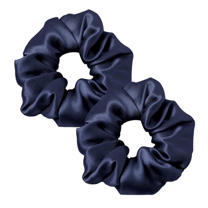 Haarringe Seide Pferdeschwanzhalter Haarband Navy Blau 2er Pack