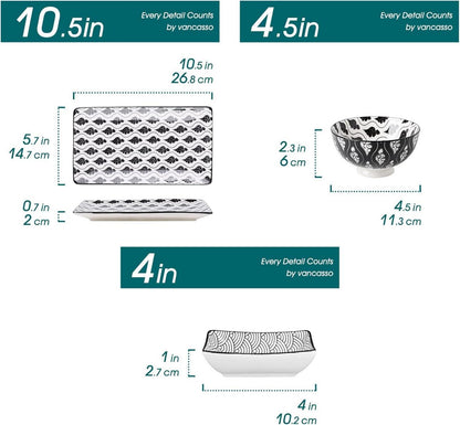 vancasso HARUKA Sushi Set, 8-teilig Porzellan Geschirr-Set