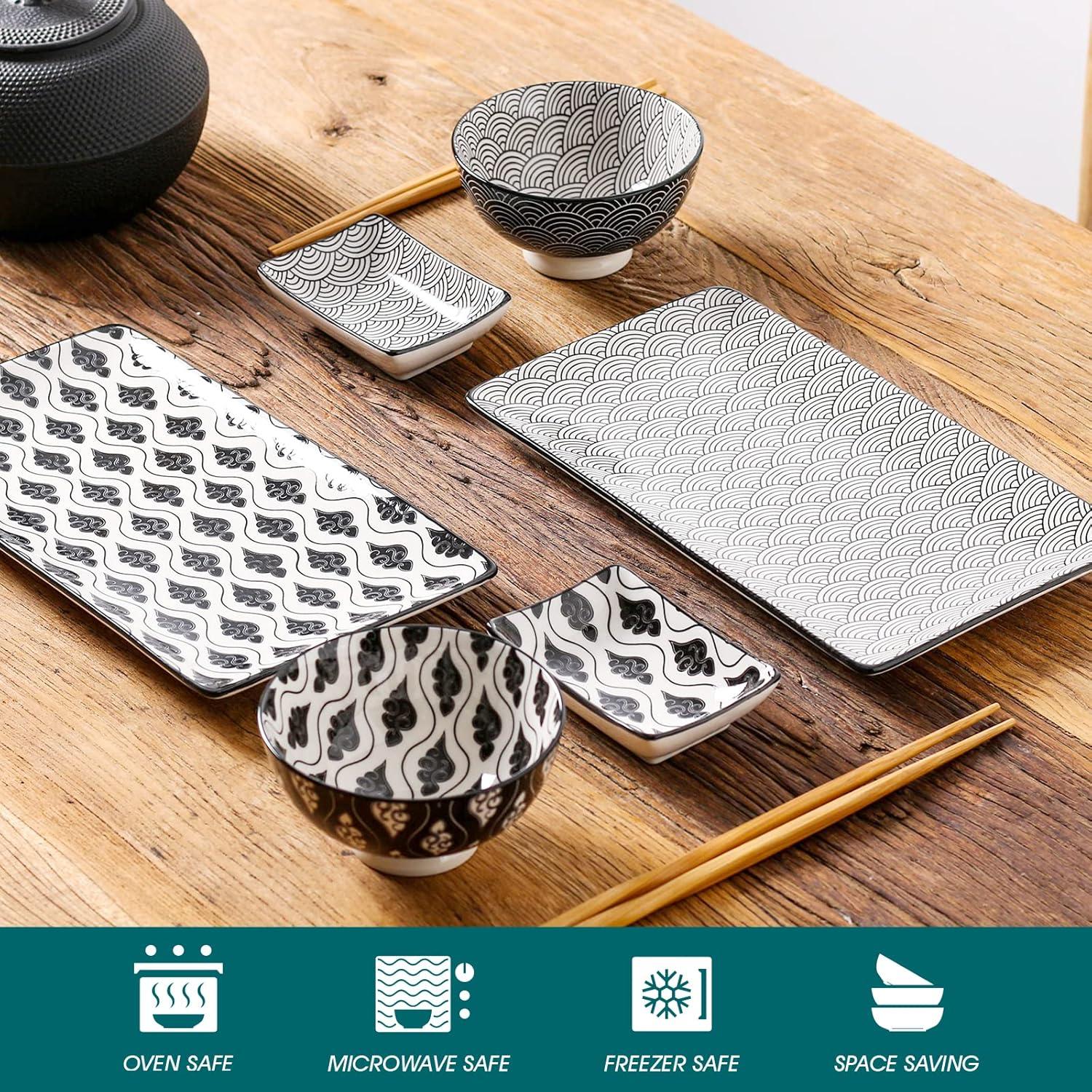 Japanisches Porzellan Sushi Set 8-teilig für 2 Personen