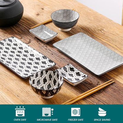 Japanisches Porzellan Sushi Set 8-teilig für 2 Personen