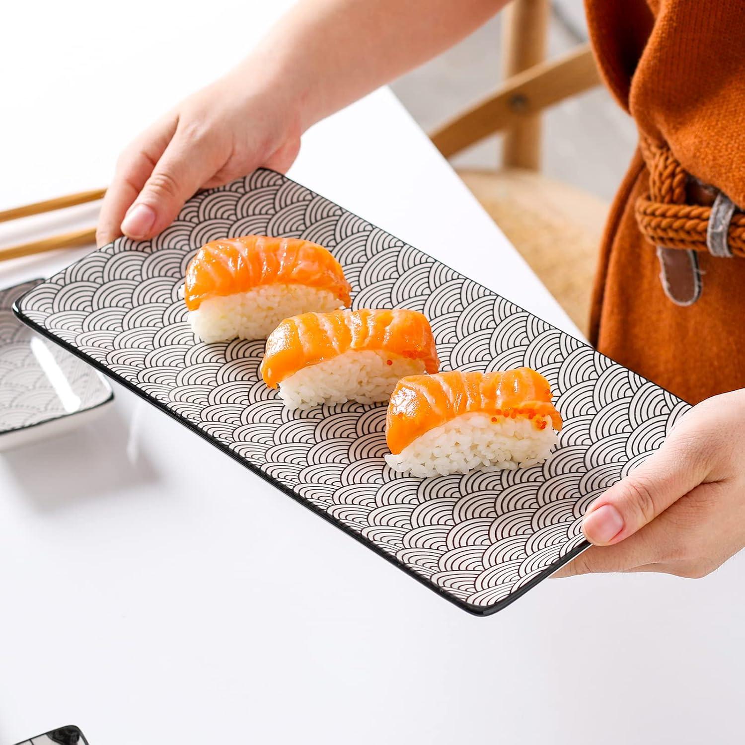 Vancasso Porzellan Sushi Set 8-teilig für 2 Personen Haruka Muster
