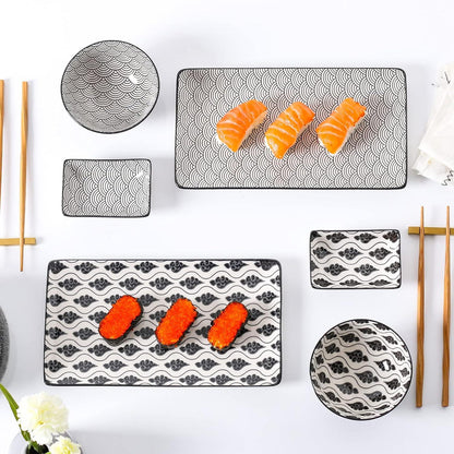 Japanisches Porzellan Sushi Set 8-teilig für 2 Personen