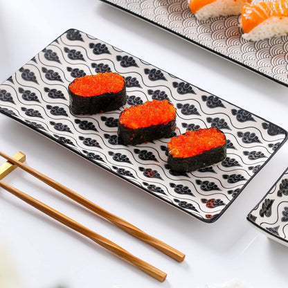 Vancasso Porzellan Sushi Set 8-teilig für 2 Personen Haruka Muster