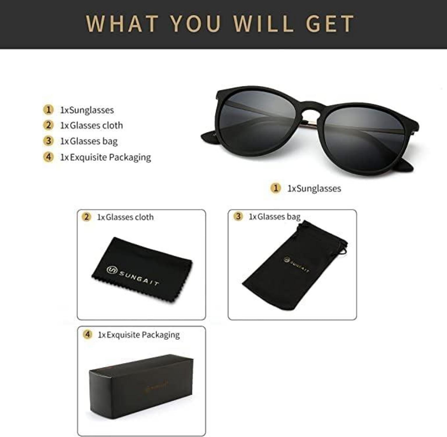 Vintage Runde Damen Sonnenbrille Polarisiert Retro Designer Stil UV400