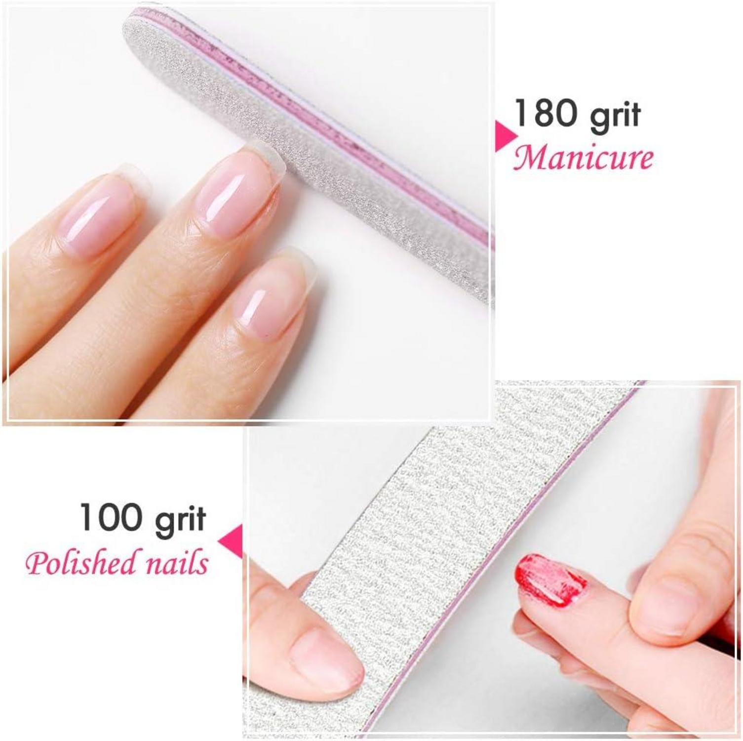 50 Stück Nagelfeilen Profi 100/180 Doppelseitige Maniküre Nägel Feilen