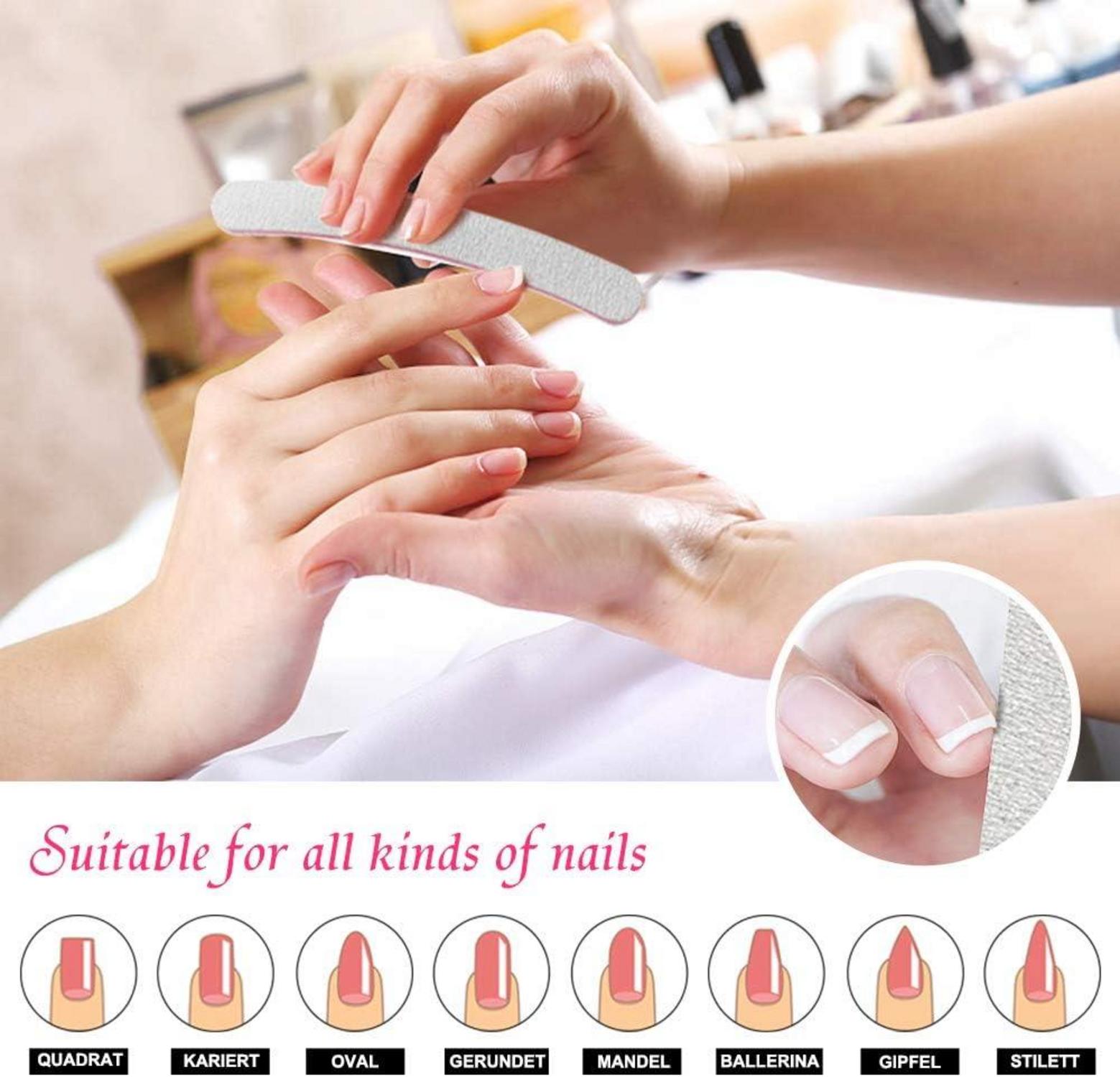 50er Set Nagelfeilen Profi 100/180 Maniküre Nägel Feilen Lila
