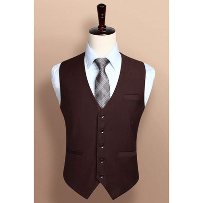 Herren Formale Hochzeit Party Weste 100% Baumwolle Braun XS