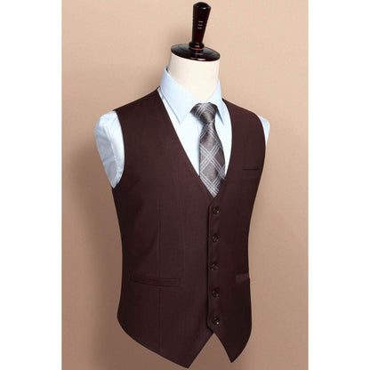 Herren Formale Hochzeit Party Weste 100% Baumwolle Braun XS