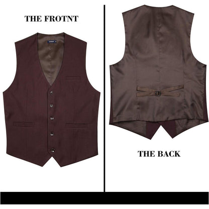 Herren Formale Hochzeit Party Weste 100% Baumwolle Braun XS