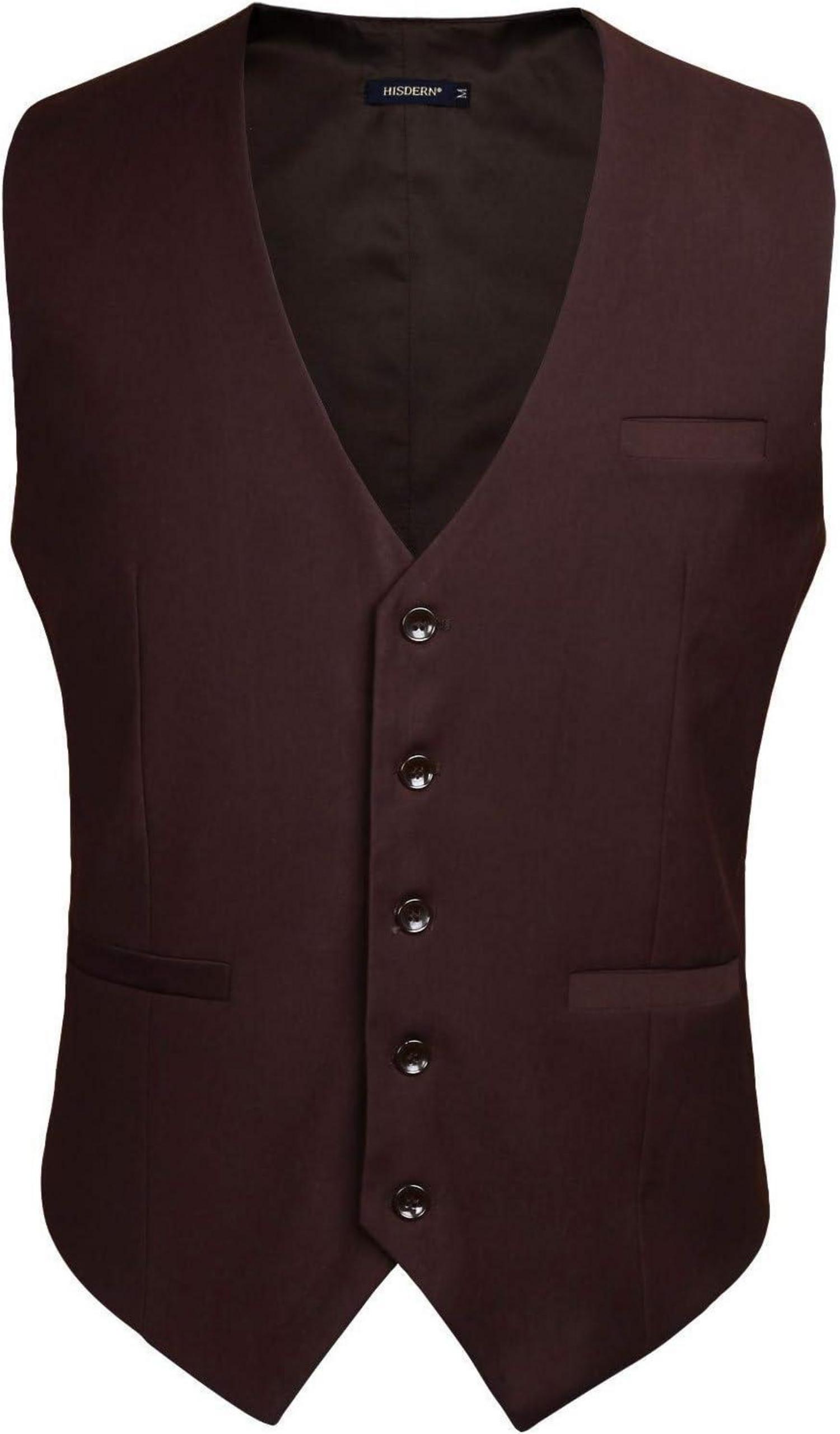 Herren Formale Hochzeit Party Weste 100% Baumwolle Braun XS