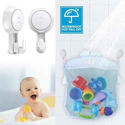 Saugnapf Haken Stark 5KG für Fenster Dusche Bad Küche, Wiederverwendbar, Weiß 2Pack