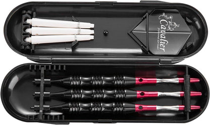 Dartpfeile Set 20g Schwarz Soft Tip Metallfässer Darts im Transportbox