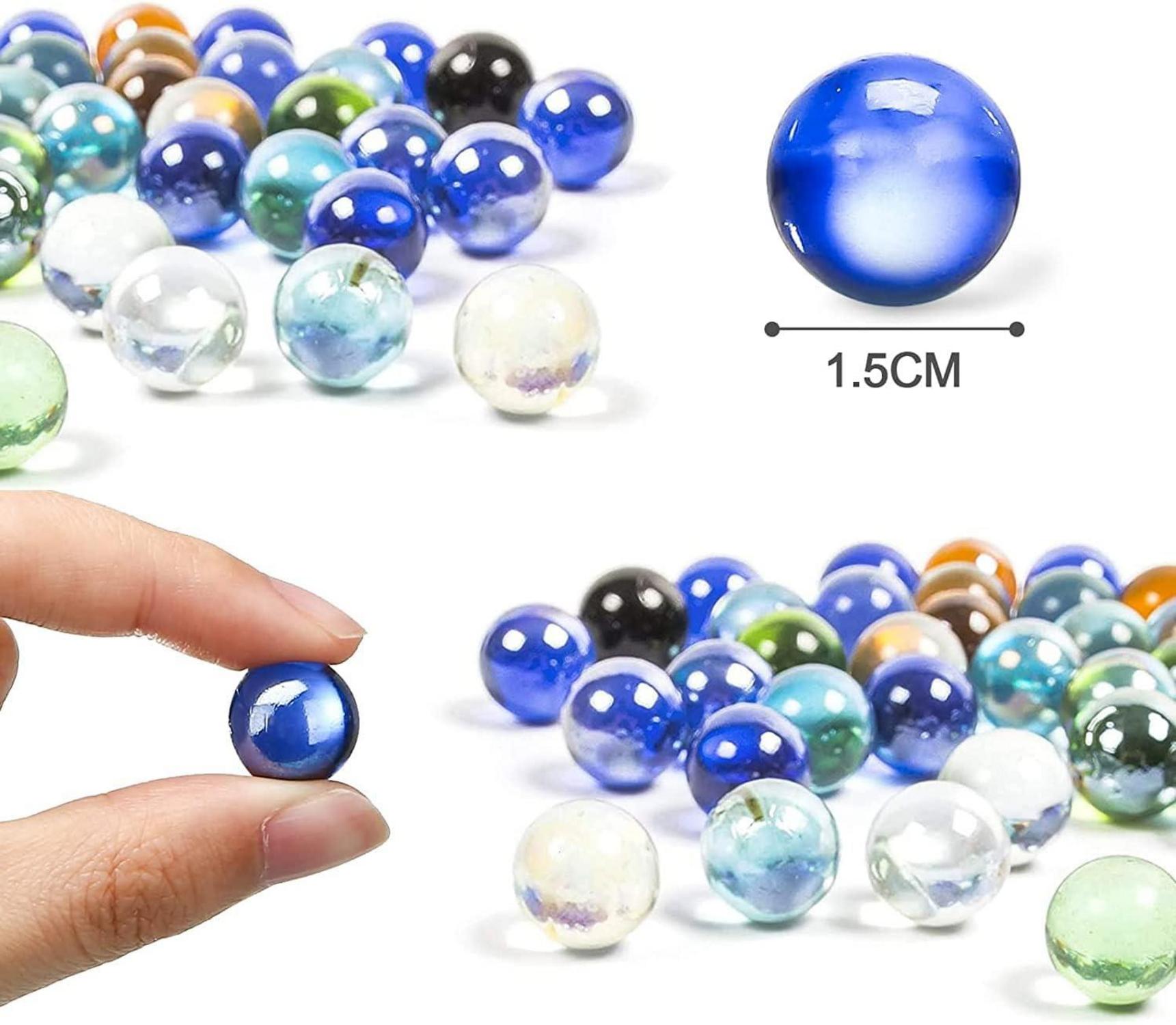 50stk Murmeln Glas bunt Kinder Deko Spielzeug klare