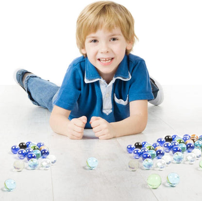 50x Glasmurmeln bunt für Kinder Deko Spielzeug Kugeln transparent