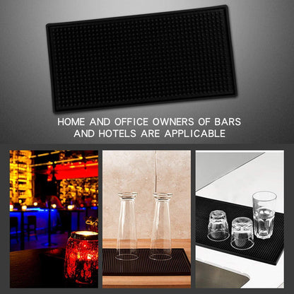 2er Set Tampermatte Barmatte Schwarz aus Silikon 30x15cm