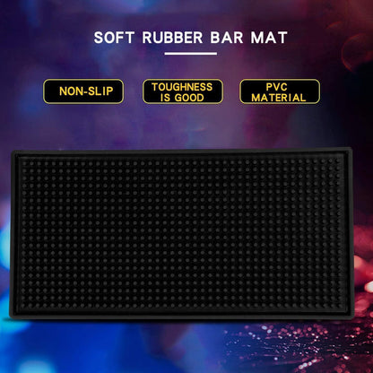 2er Set Tampermatte Barmatte Schwarz aus Silikon 30x15cm