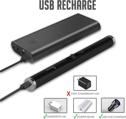 SUPRUS Plasma Feuerzeug USB Aufladbar Winddicht Schwarz