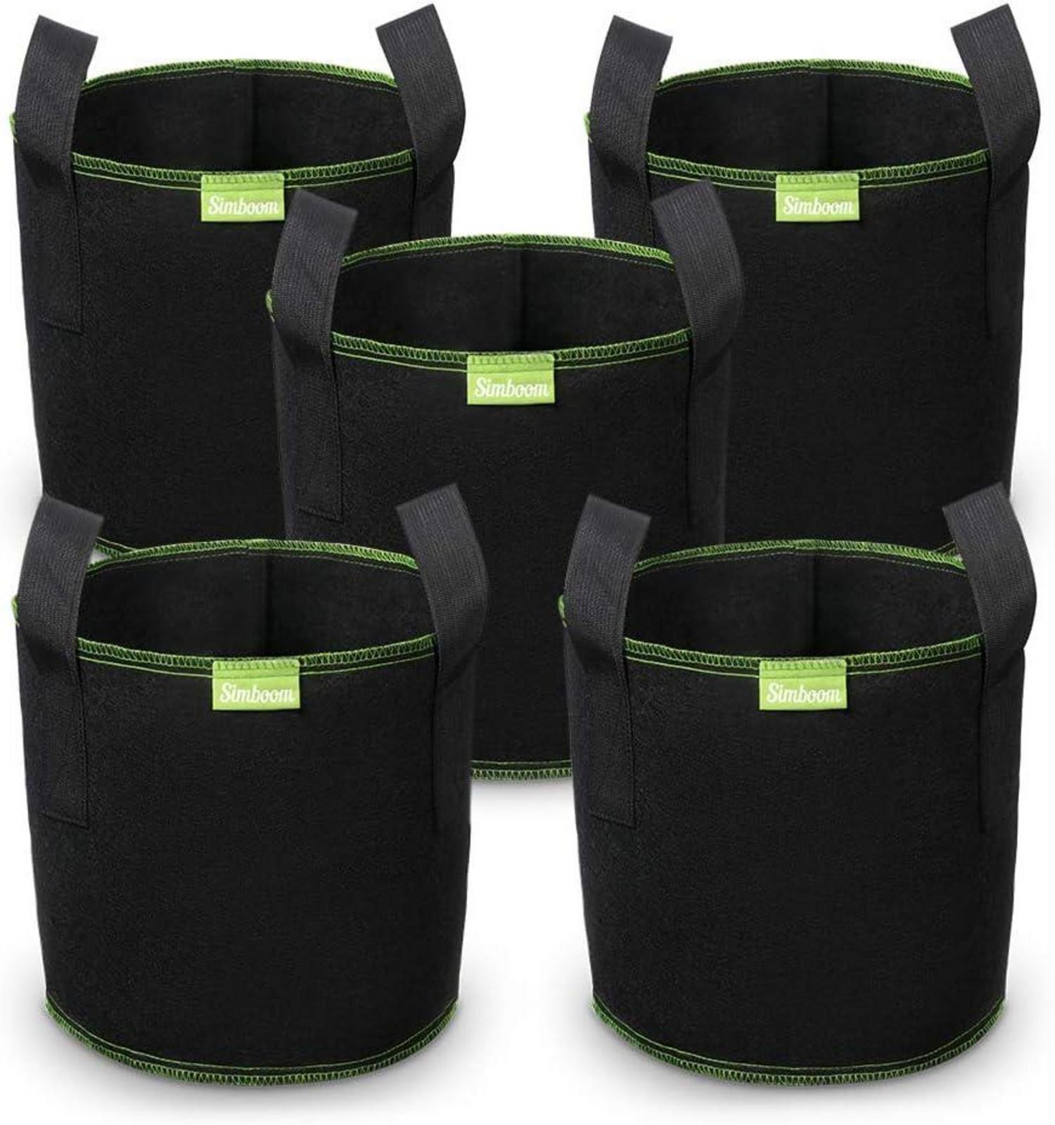 5er Pack Pflanztasche Vliesstoff Pflanztöpfe Griffe Tomaten Blumen 7
