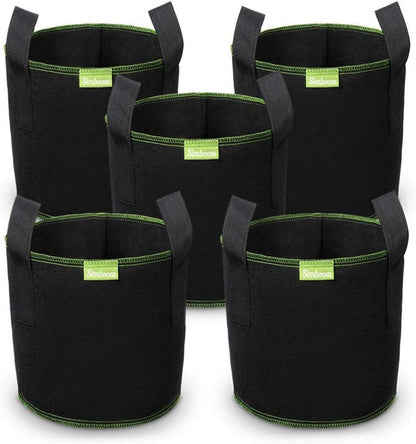 5er Pack Pflanztasche Vliesstoff Pflanztöpfe Griffe Tomaten Blumen 7