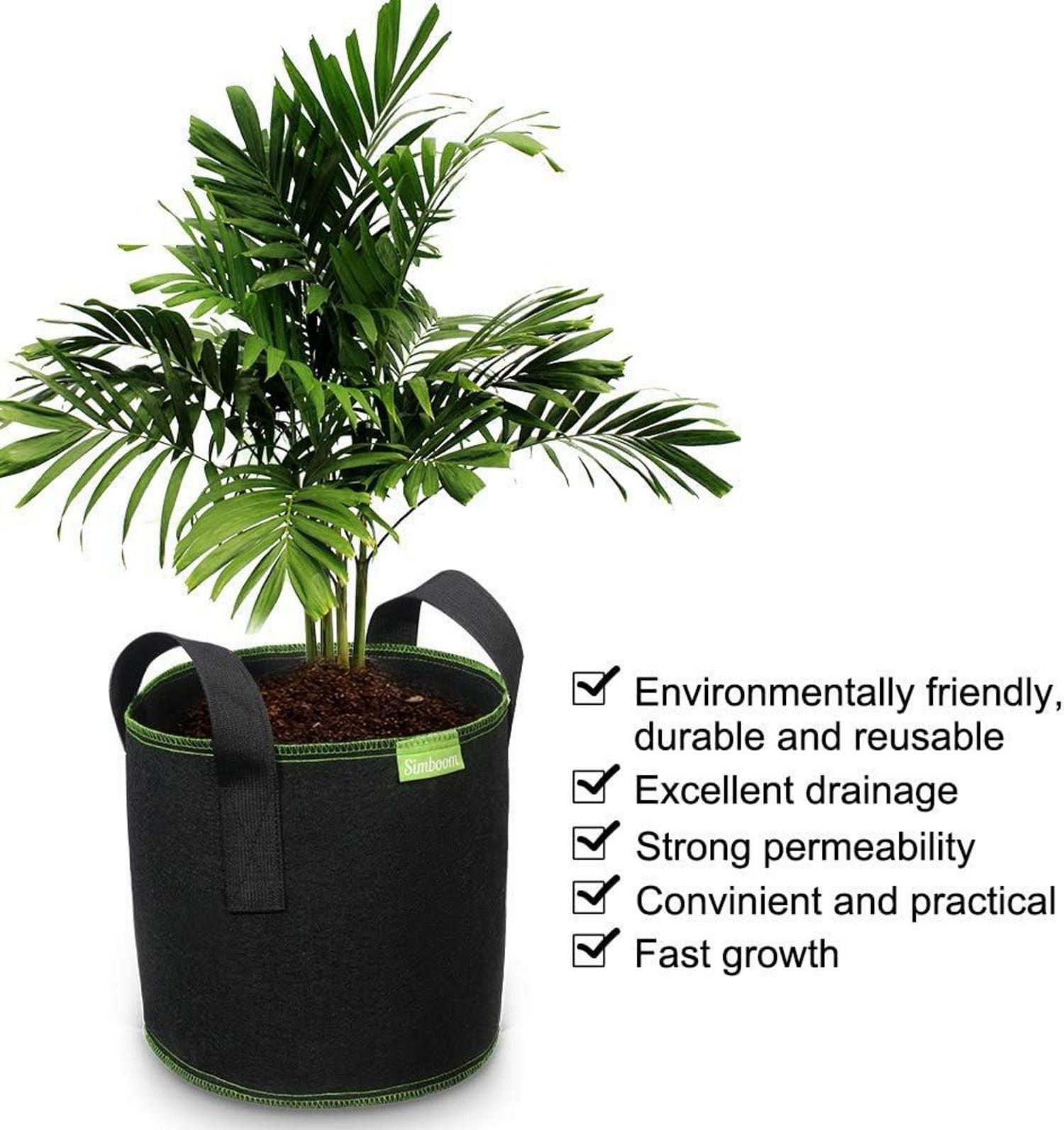 5er Pack Pflanztasche Vliesstoff 7 Gallonen