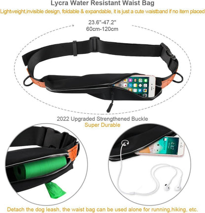 Freihand Hundeleine mit Gürteltasche, Joggingleine bis 55KG