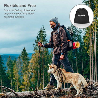 PHILORN Freihandleine Hundeleine mit Gürteltasche & Reflektoren