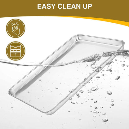 Wildone Backblech 3 Pfannen Edelstahl-Set 16 /12 /9 Zoll