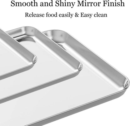 Edelstahl Backblech Set 3er - 22,9/30,5/40,6 cm