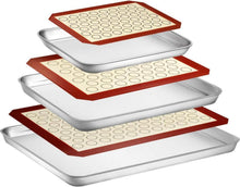 Backblech mit Silikonmatte Set 6er Set Edelstahl ungiftig