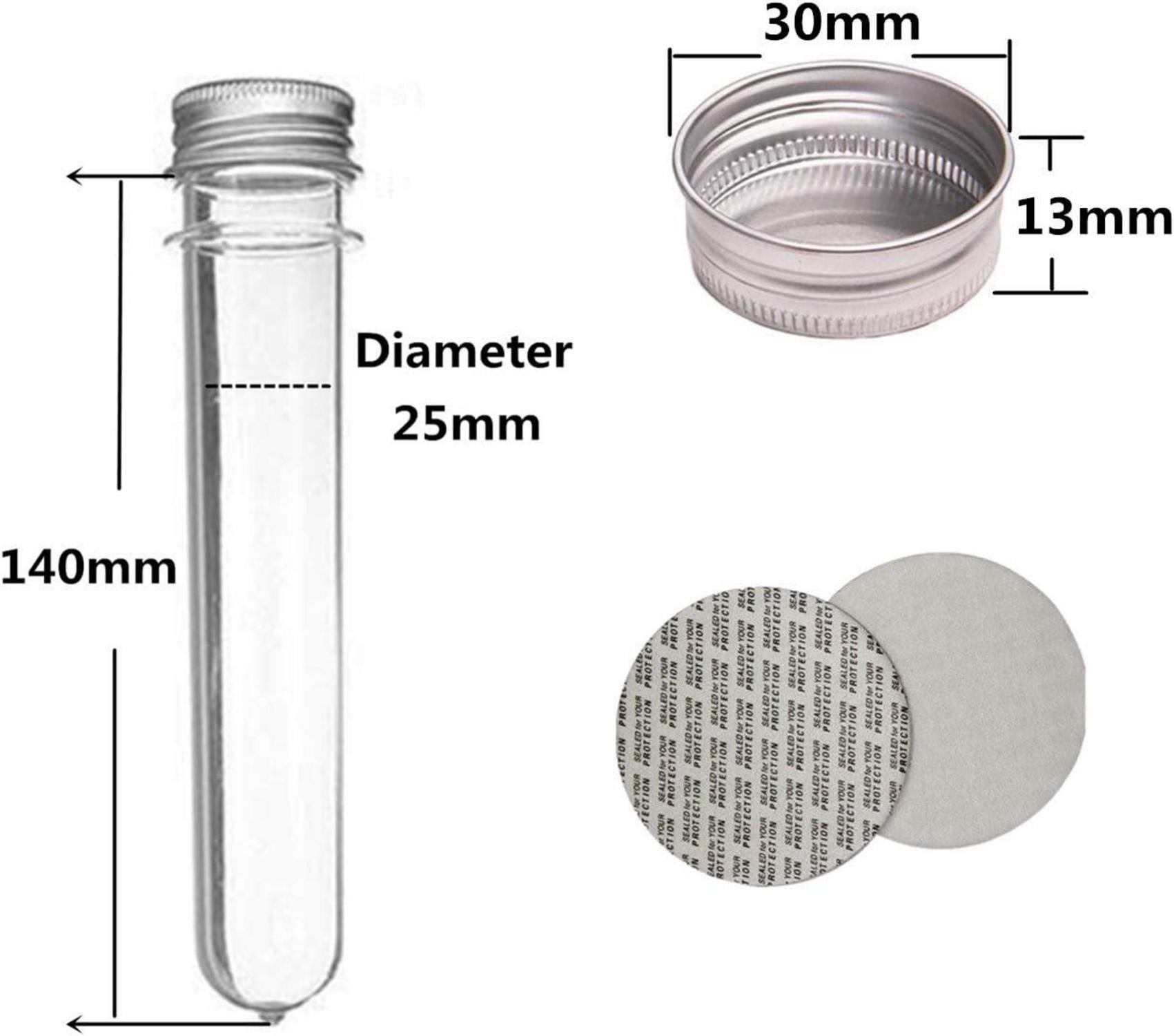 Transparente Reagenzgläser mit Aluminium Deckel 15er Set 40ml