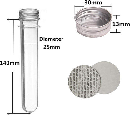 Transparente Reagenzgläser mit Aluminium Deckel 15er Set 40ml