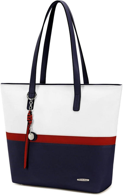 Damen Handtasche Shopper groß für Büro Schule Einkauf Magnetverschluss