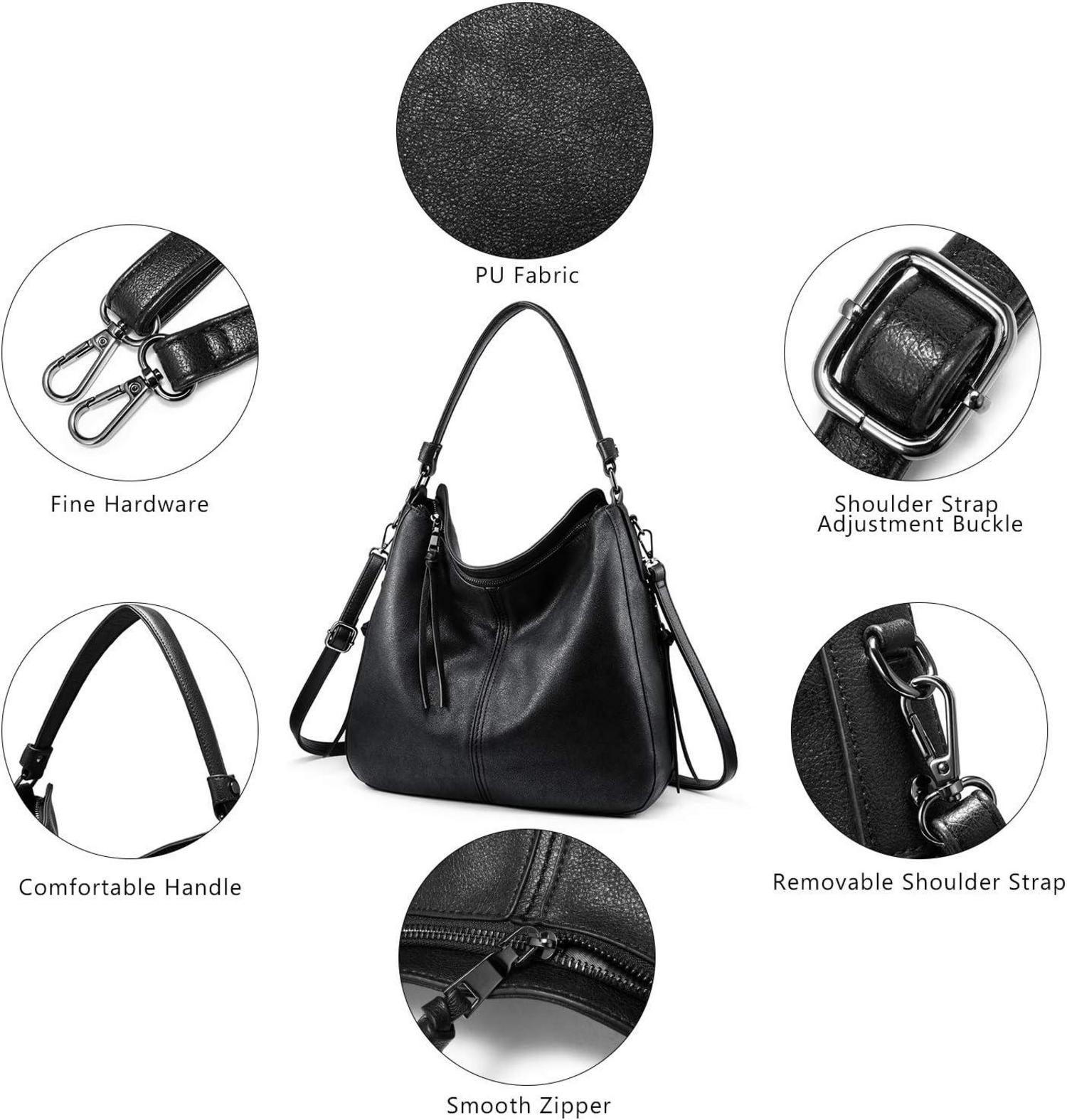 Handtasche Damen Lederimitat Umhängetasche Designer Schwarz