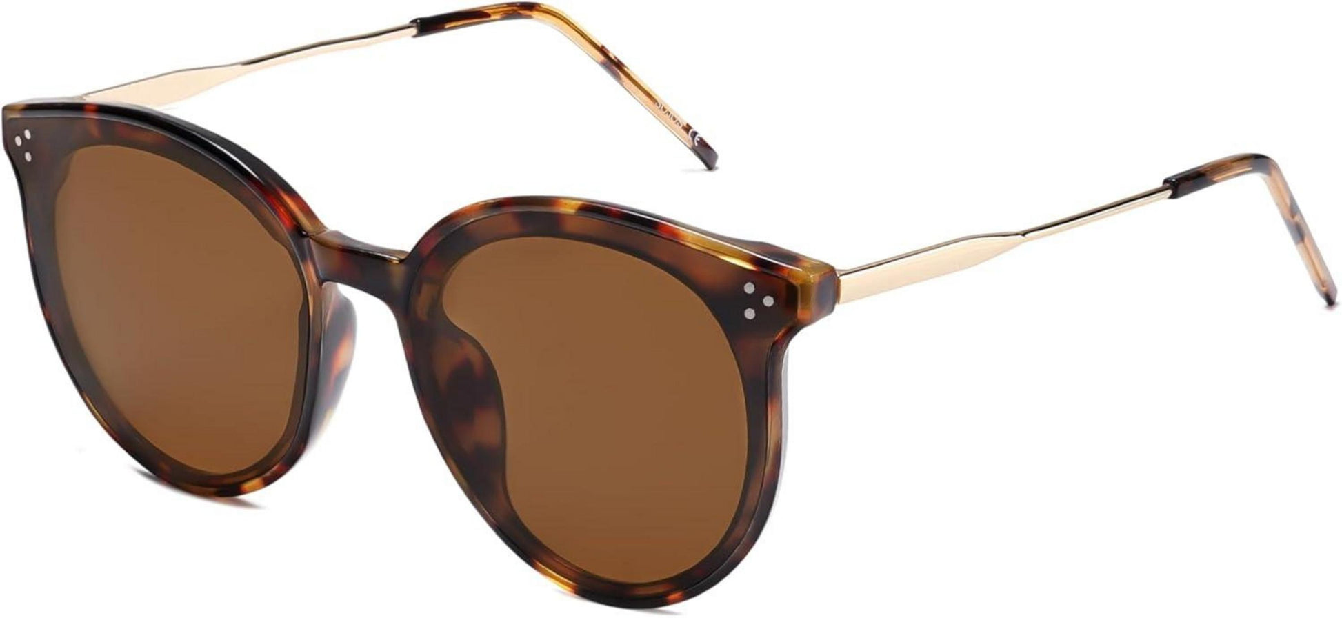 SOJOS Retro Vintage Sonnenbrille Damen Runde Cateye Übergroß UV400