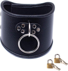 Leder Halsband O-Ring Schloss Gothic SM Choker Abschließbar