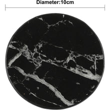 6er Set Homcomodar PU Leder Untersetzer Schwarz Marmormuster