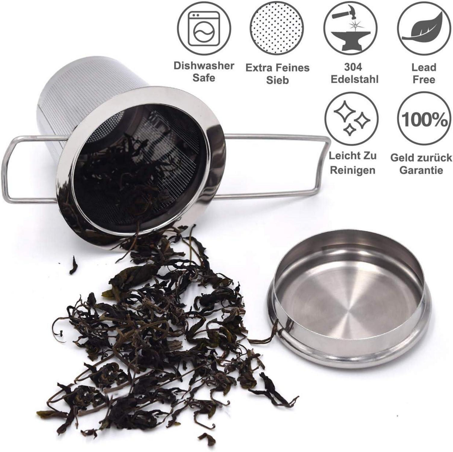 Teesieb Teefilter 2 Stück 304 Edelstahl für losen Tee