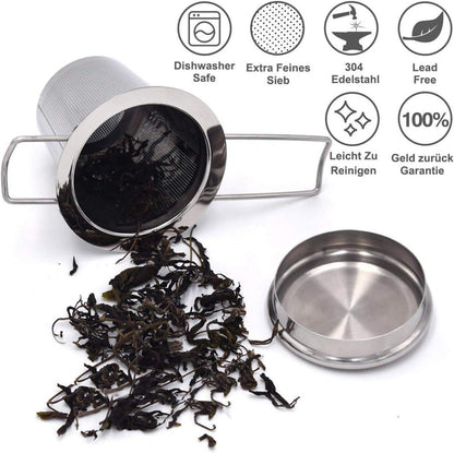 Teesieb Teefilter 2 Stück 304 Edelstahl für losen Tee