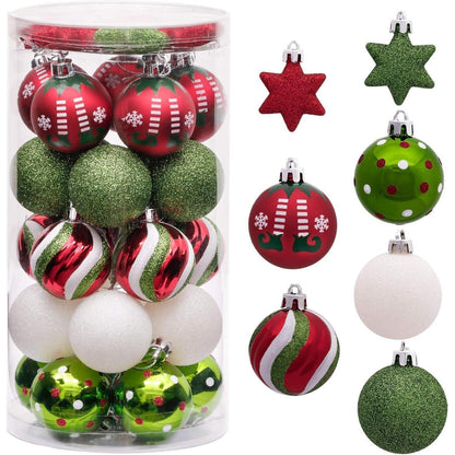 35tlg. Weihnachtskugeln Set 5cm Plastik