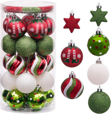 35tlg. Weihnachtskugeln Set 5cm Plastik Christbaumkugeln