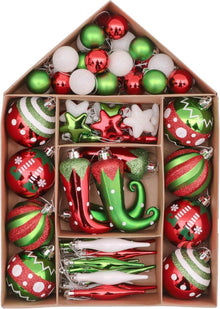 Weihnachtskugeln 70tlg. Kunststoff Christbaumkugeln Weihnachtsdeko