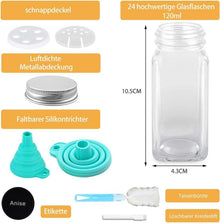 24 transparente Gewürzgläser luftdicht 120 ml - quadratisch
