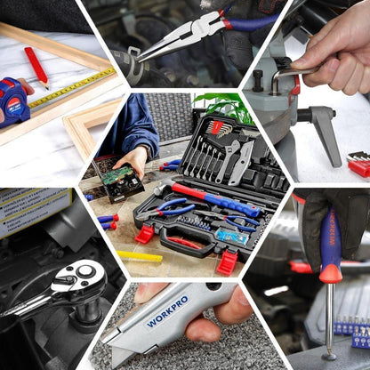 WORKPRO 106-teiliges Werkzeugset mit Aufbewahrungskoffer