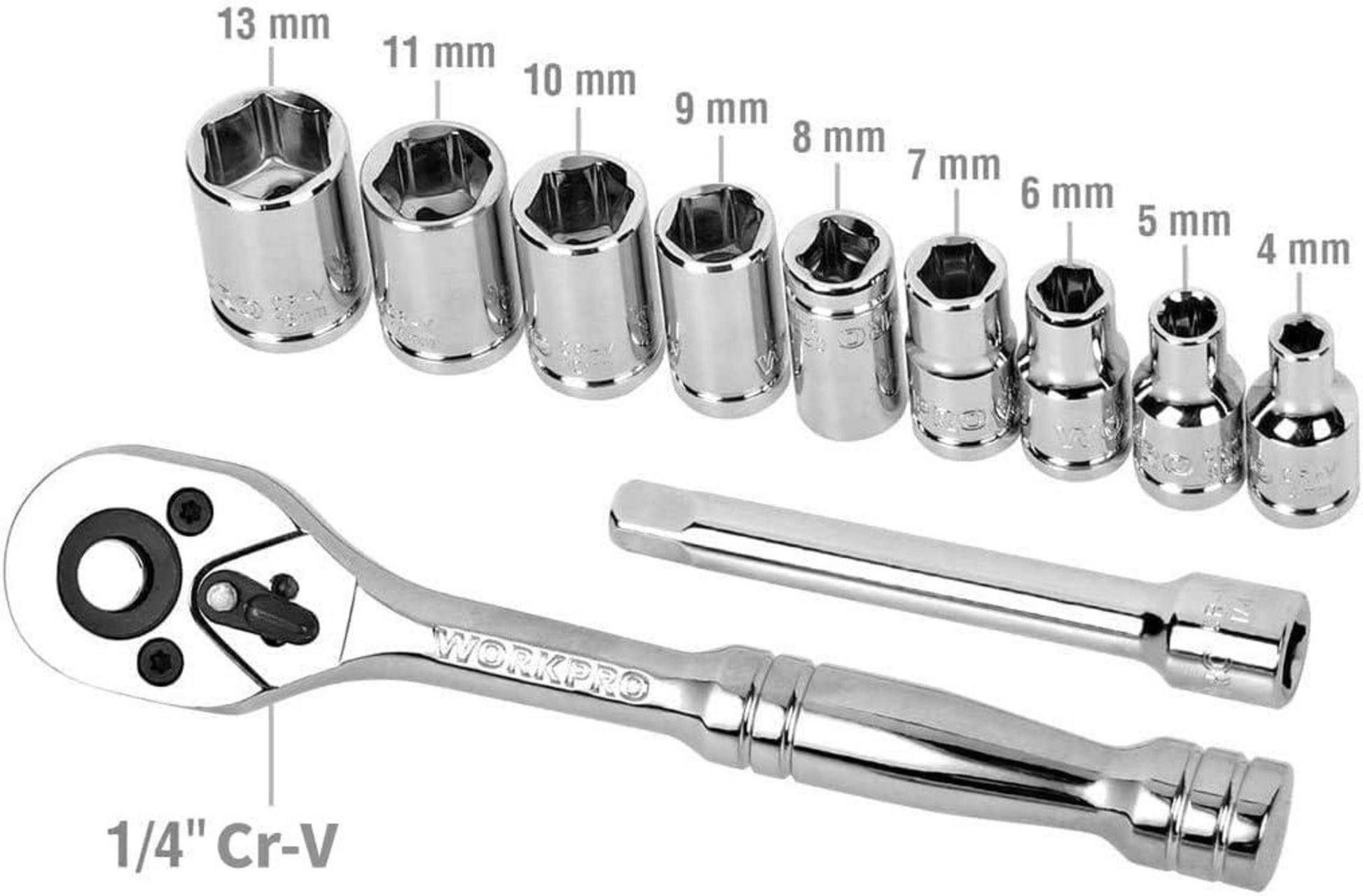 WORKPRO Werkzeugset 106-teilig inkl. Aufbewahrungskoffer - Zange, Schraubendreher, Hammer, Maßband, Messer, Ratschengriff