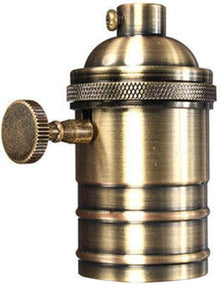 Retro-Lampenfassung E26/E27 Antikes Kupfer Messing mit An/Aus-Schalter