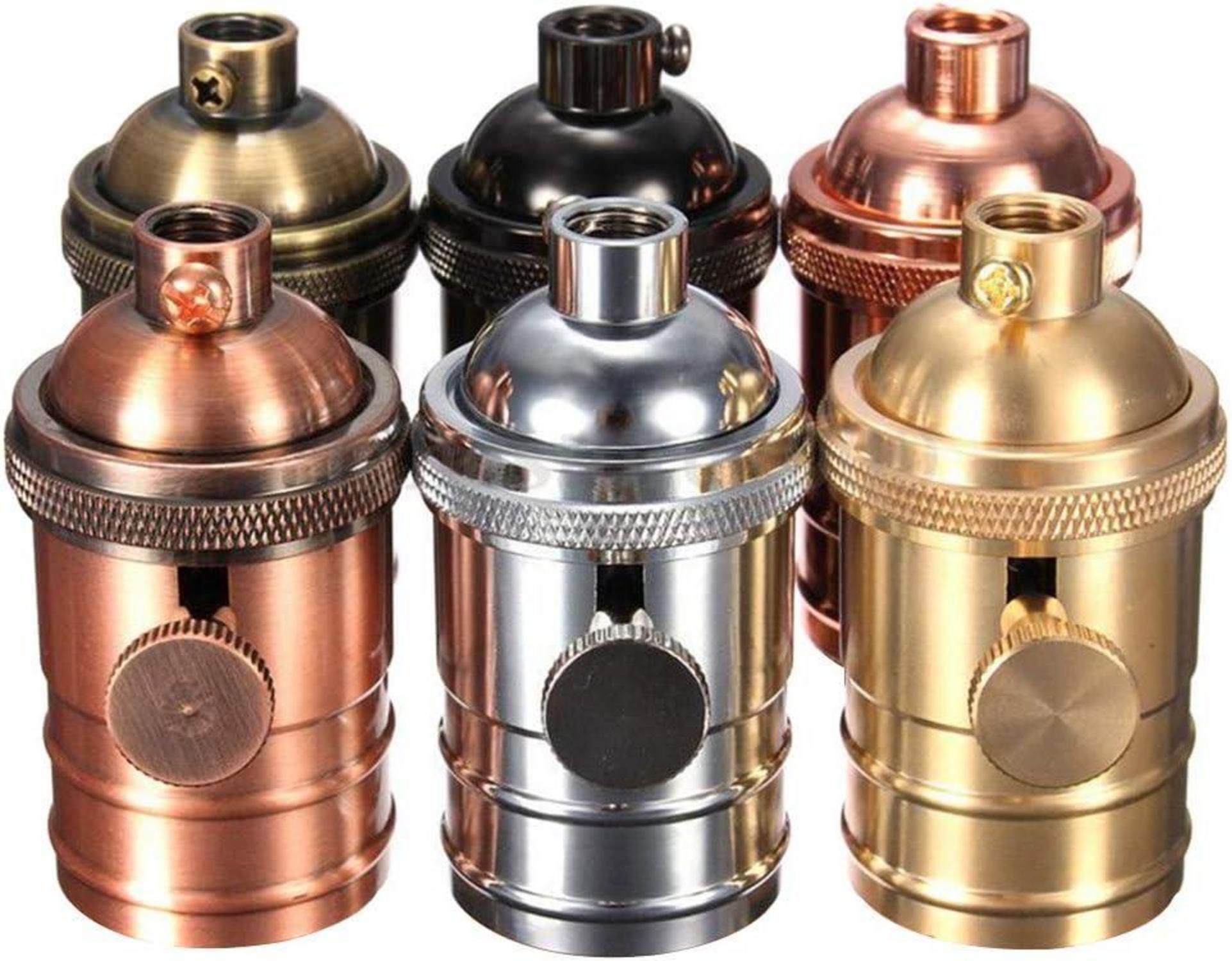 Retro-Lampenfassung E26/E27 Antikes Kupfer Messing mit An/Aus-Schalter