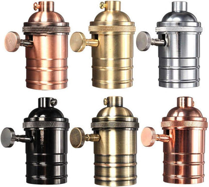 Retro Lampenfassung E26 E27 Antikes Kupfer Messing Edison mit An Aus Schalter