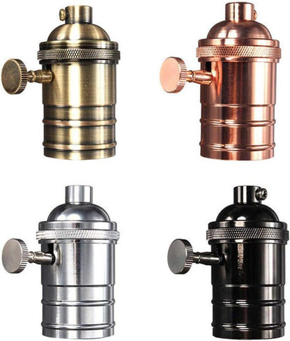 Retro-Lampenfassung E26/E27 Antikes Kupfer Messing Edison mit Schalter