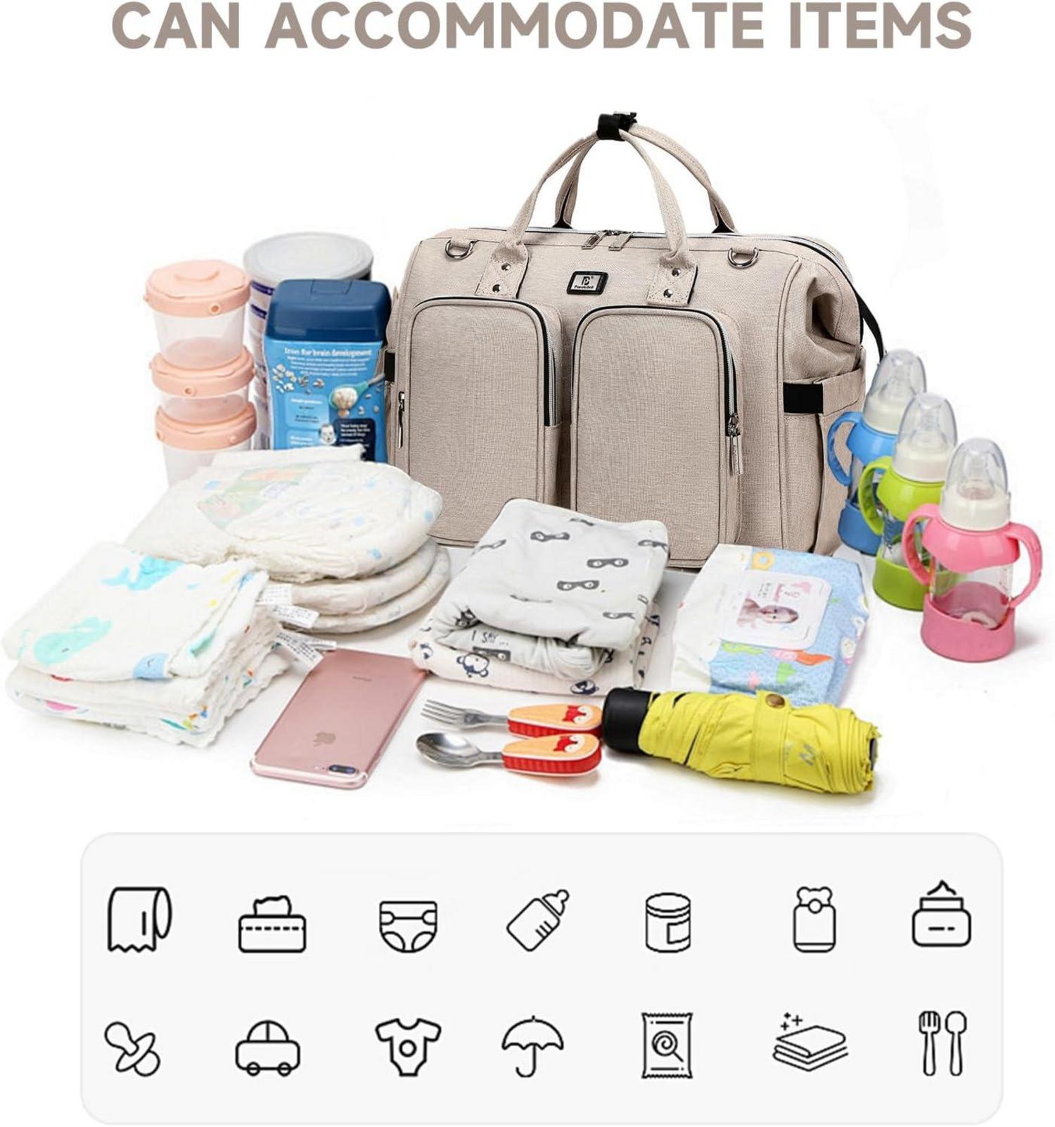 Pomelo Wickeltasche mit Wickelunterlage Kinderwagenhaken multifunktional